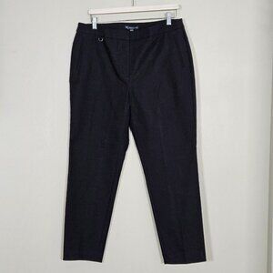 Adrianna Papell Pants Womens 14 Black High Waist Tapered Pockets Stretch Ankle